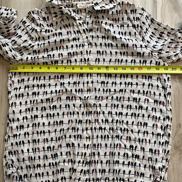 Jane and Delany birds on a wire button down shirt - Picture 5 of 7